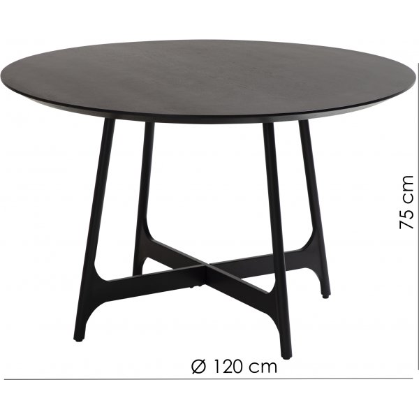 Table  manger Ooid 120 cm - Placage noyer/noir