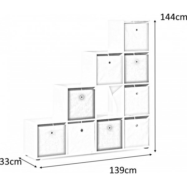 Melany bokhylla 10 - Vit Melany bokhylla 10 - Vit