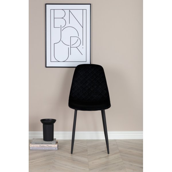 Bridge Diamond matstol - Svart sammet