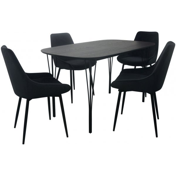 Table  manger Jar 140 cm - Placage chne noir