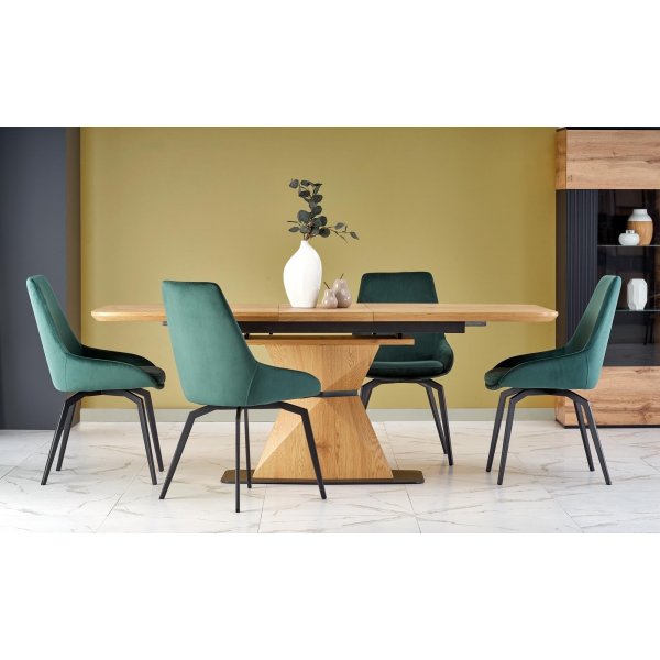 Table  manger Diamond 160-200 x 89 cm - Chne/noir