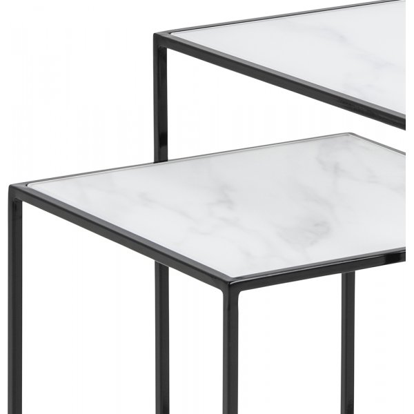 Table de pari Bolton 35x35 | 45x45cm - Blanc Table de pari Bolton 35x35 | 45x45cm - Blanc