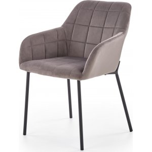 Fauteuil Zackery - Gris (Velours)