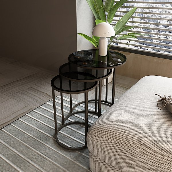 Kyoto satsbord Ø34/42/50 cm - Svart Kyoto satsbord Ø34/42/50 cm - Svart