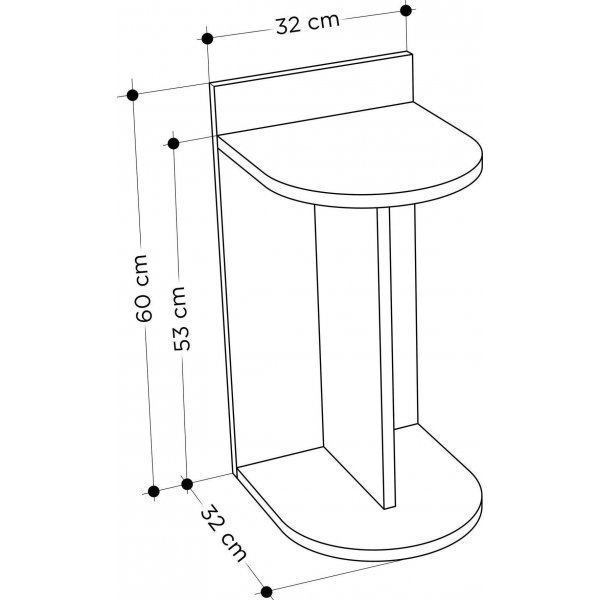 Dom sidobord 32 x 32 cm - Antracit/vit Dom sidobord 32 x 32 cm - Antracit/vit