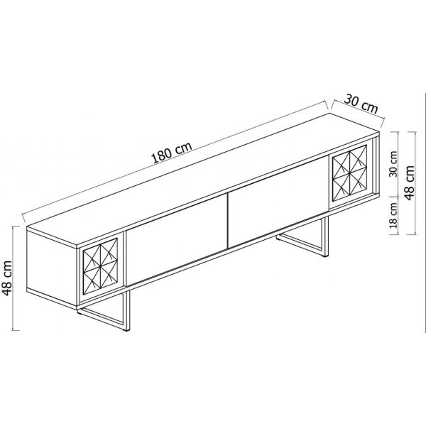 Erki TV-bänk - valnöt/svart Erki TV-bänk - valnöt/svart