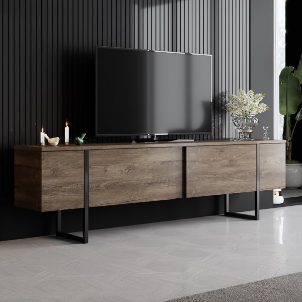 TV-bänk Lux i valnöt - 180 cm TV-bänk Lux i valnöt - 180 cm
