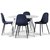Groupe  manger Rosvik, table  manger avec 4 chaises en velours Carisma - Blanc/Bleu