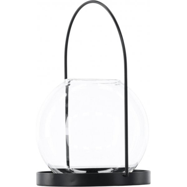 Flora lykta 22 x 14 cm - Svart