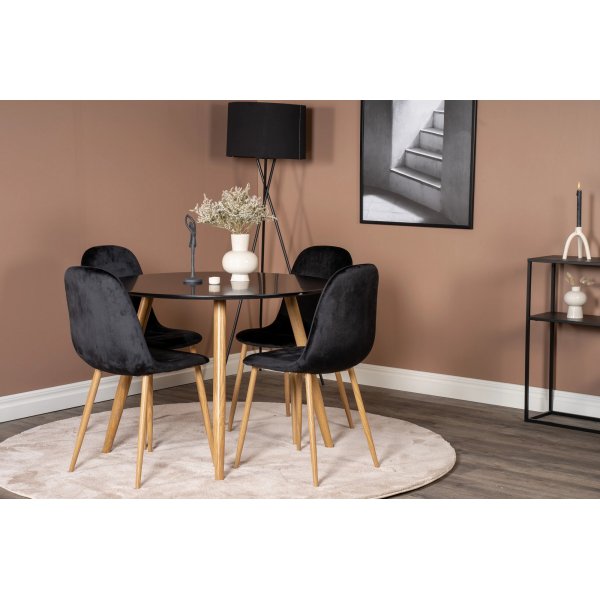 Table  manger Paradis 100 cm - Noir/chne