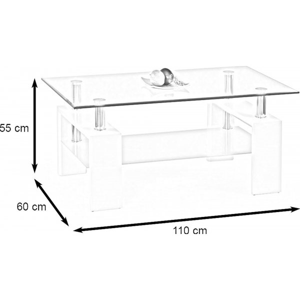 Table basse Paisley 110 cm - Blanc