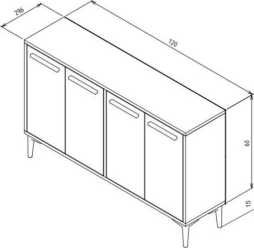 Stria skänk - Antracit/safir ek Stria skänk - Antracit/safir ek
