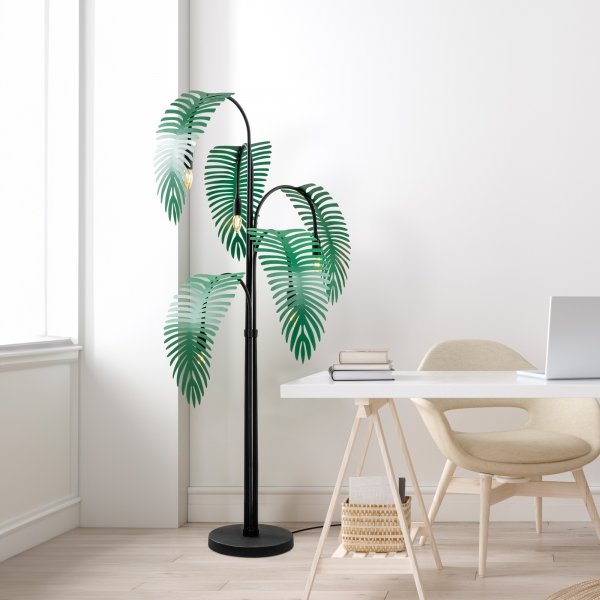 Lampadaire Palm - Noir/vert
