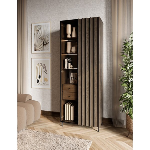 Piemonte hgt vitrinskp - Portland ask/svart