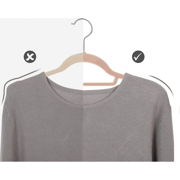 Cintre, velours, 45 cm, paquet de 50 - Rose