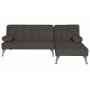 Bddsoffa med divan brun sammet 198 cm
