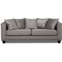Tempel 3-sits soffa med nitar i grbeige sammet