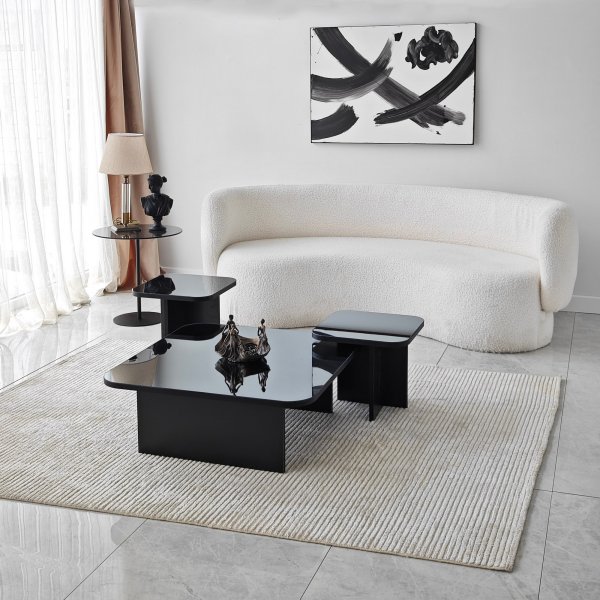 Ensemble table basse Jazz 80/40/40 x 80/40/40 cm - Noir Ensemble table basse Jazz 80/40/40 x 80/40/40 cm - Noir