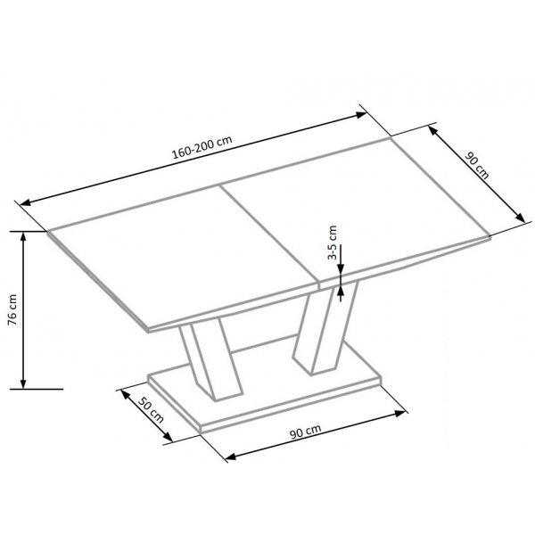 Table  manger extensible Marine 160-200 cm - Blanc Haute Brillance