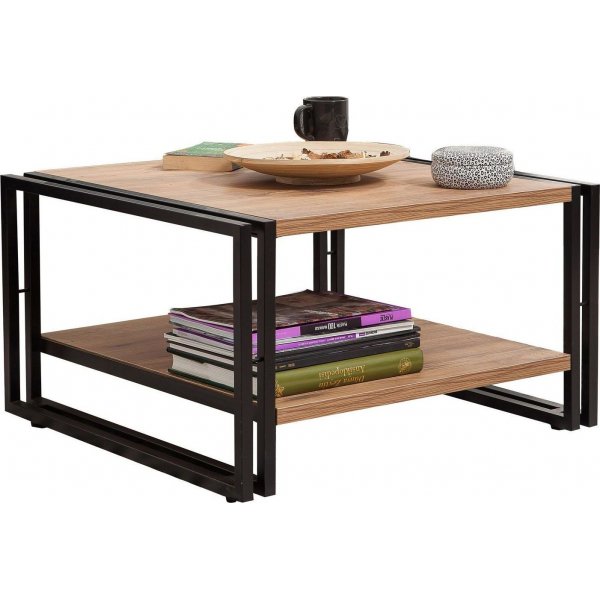 Cosmo Arena soffbord 70 x 70 cm - Furu/svart Cosmo Arena soffbord 70 x 70 cm - Furu/svart