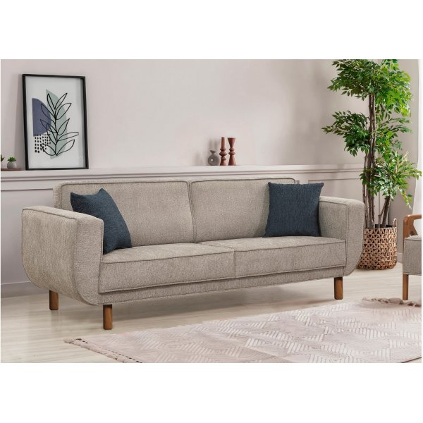 Canapé lit Berjer 3 places - Gris/noyer Canapé lit Berjer 3 places - Gris/noyer