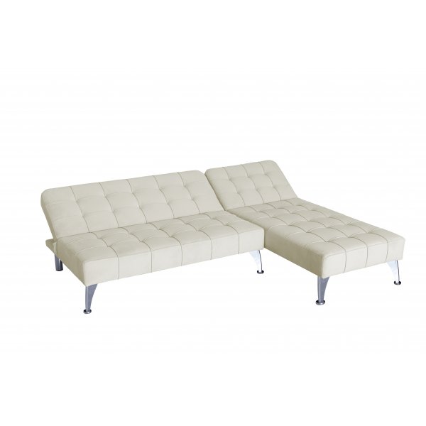 Divansoffa med bddfunktion beige sammet