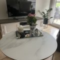 Kundbild Palasso runt soffbord D80 cm - Krom / Ljus marmorering