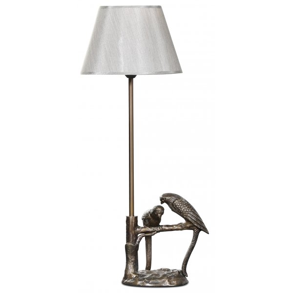 Fglar lampfot H56 cm - Matt antik mssing