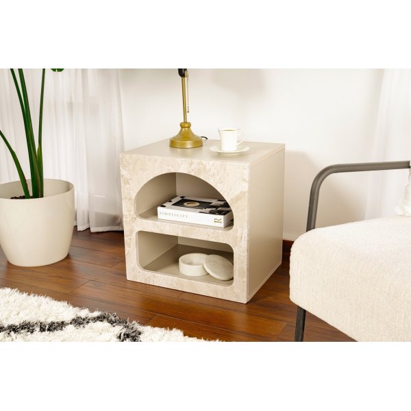 Table de chevet Liva - Travertin Table de chevet Liva - Travertin