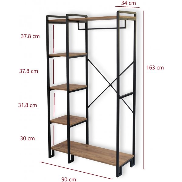 Meuble d'entre Rex - Pin/noir