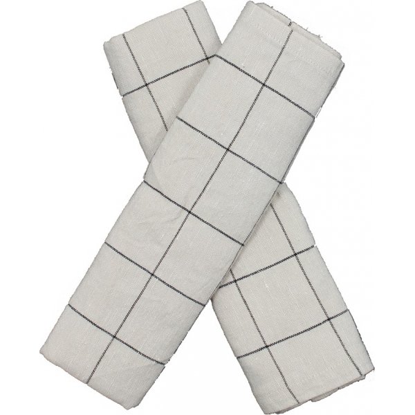 Line kkshandduk 2-pack, 50 x 70 cm - Linne/Svart