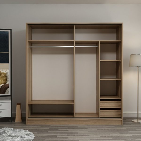 Armoire Kapusta 220x52x210 cm, variante A - Marron/blanc Armoire Kapusta 220x52x210 cm, variante A - Marron/blanc