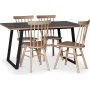 Edge 3.0 matgrupp 140x90 cm inkl 4 st vitoljade Orust pinnstolar - Svart Hgtryckslaminat (HPL)