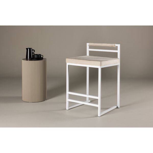 Opelika barstol - Beige/vit
