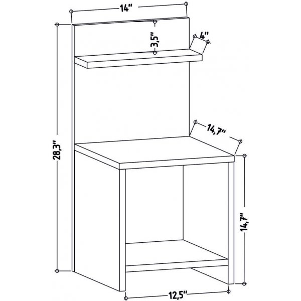 Table de chevet Ullman - Blanc