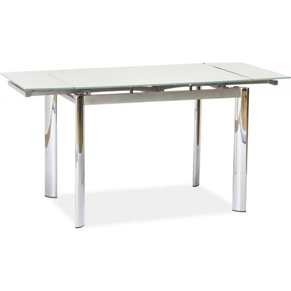 Caylee 100-150 cm matbord - Krom/vit