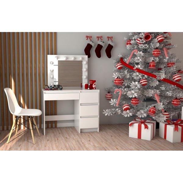 Vanity witte kaptafel met verlichting Vanity witte kaptafel met verlichting