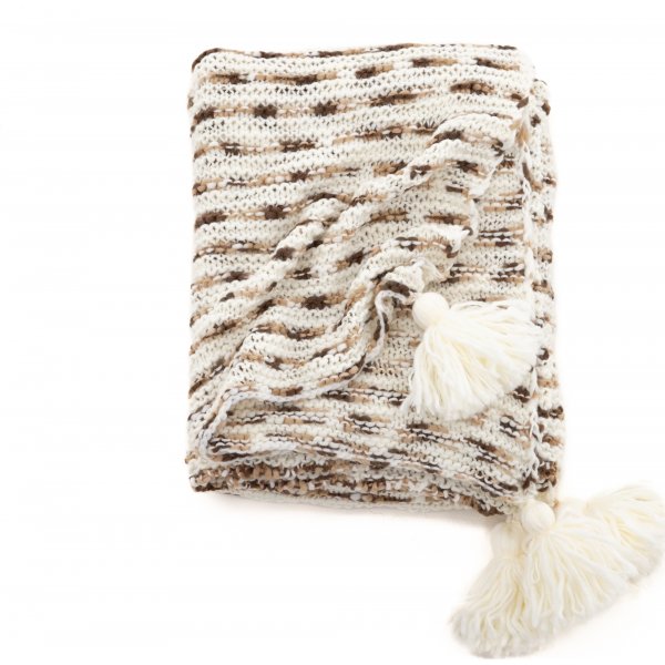Mickel pläd 130x170 cm - Brun/vit Mickel pläd 130x170 cm - Brun/vit