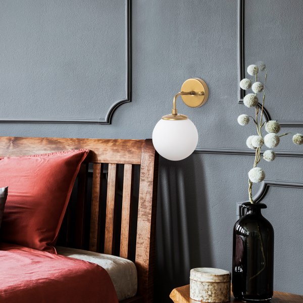 Hoorn wandlamp 12215 - Goud/wit