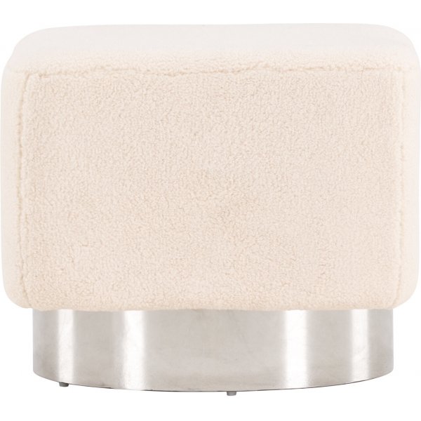 Pouf Newton - Blanc cassé/Argent Pouf Newton - Blanc cassé/Argent