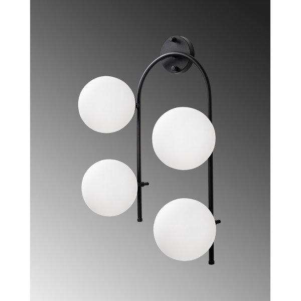 Klenod wandlamp 10595 - Zwart/wit