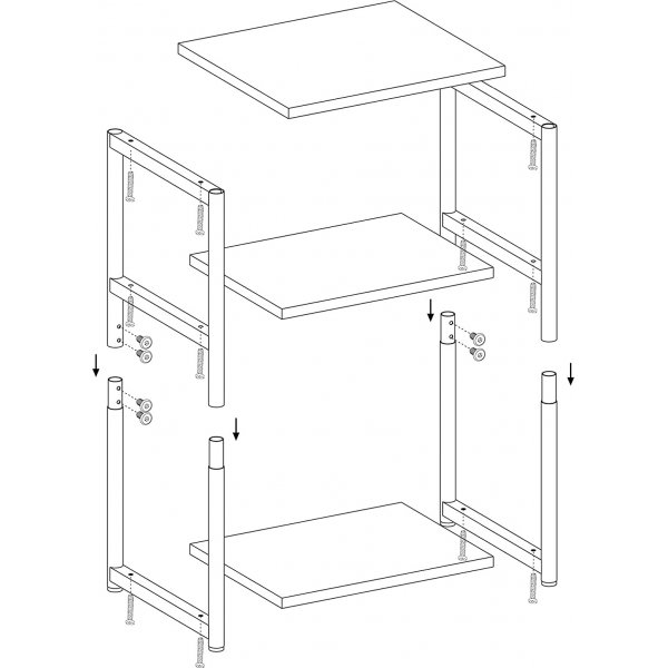 Evy bijzettafel 34 x 30 cm - Bruin/zwart