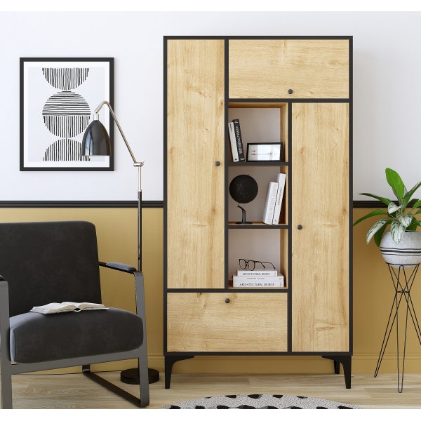 Armoire Pera - Chêne saphir/noir Armoire Pera - Chêne saphir/noir