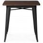 France metallbord 75 x 75 cm - Svart / Brunt tr