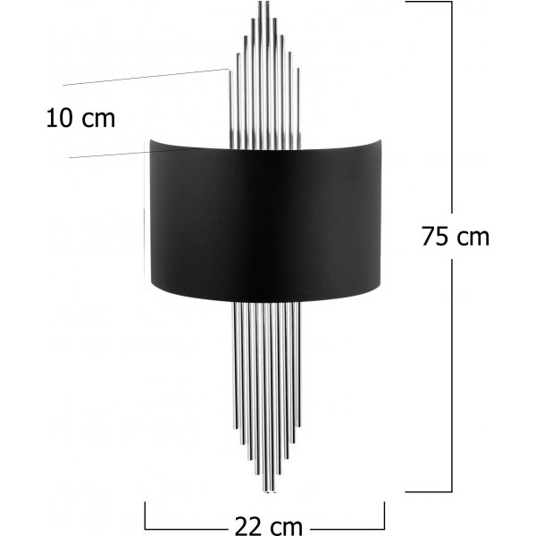 Harmonic curve wandlamp - Zwart/goud