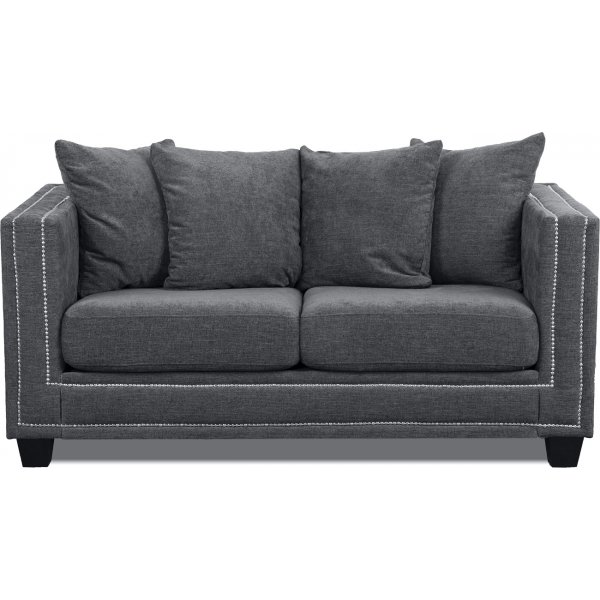 Tempel 2-sits soffa med nitar - Gr (Tyg)