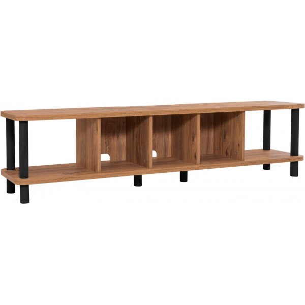 Neo mediabnk 180 cm - Svart/furu