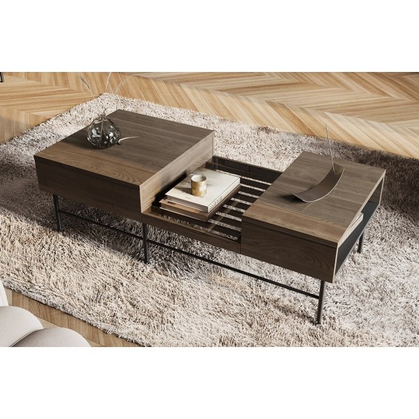 Piemonte soffbord - Portland ask/svart