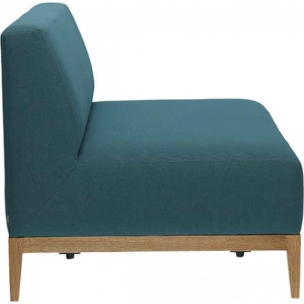 Knusse fauteuil zonder armleuningen - Kleur van frame en stoffering naar keuze Knusse fauteuil zonder armleuningen - Kleur van frame en stoffering naar keuze