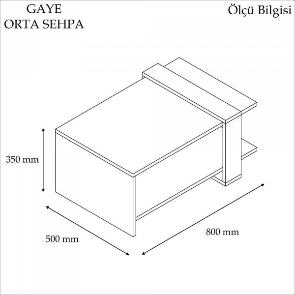 Table basse Gaja 80 x 50 cm - Noyer/blanc